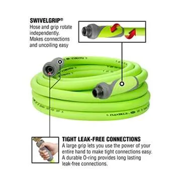 Flexzilla Garden Hose with SwivelGrip, 5/8 in. x 25 ft., Heavy Duty, Lightweight, Drinking Water Safe, ZillaGreen - HFZG525YWS-E