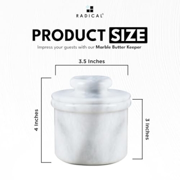 Radicaln 4-Inch Marble Butter Keeper for Fresh Butter