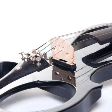 Cecilio 4/4 CEVN-1BK Solid Wood Electric/Silent Violin with Ebony Fittings in Style 1 - Full Size - ...