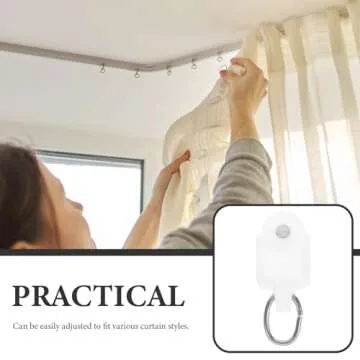 LIOOBO Curtain Glider Hooks - 50PCS for Smooth Curtain Sliding