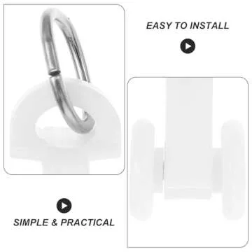 LIOOBO Curtain Glider Hooks - 50PCS for Smooth Curtain Sliding