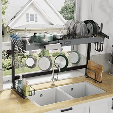 Adjustable Stainless Steel Drying Rack Over Sink Space Saver