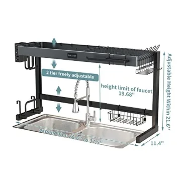 Adjustable Stainless Steel Drying Rack Over Sink Space Saver