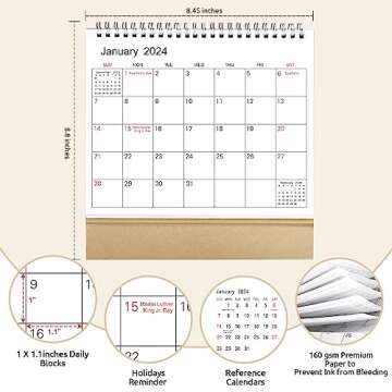 SKYDUE Desk Calendar 2024-2025 for Smart Planning