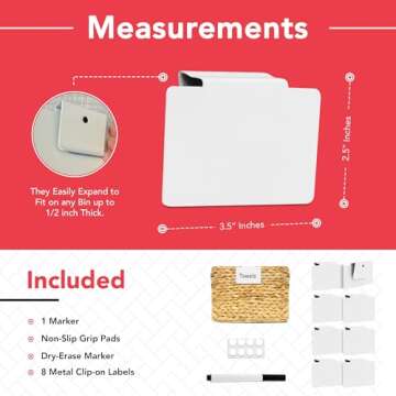 Durable Metal Storage Bin Labels - Stylish & Customizable