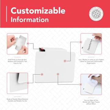 Durable Metal Storage Bin Labels - Stylish & Customizable