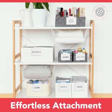 Durable Metal Storage Bin Labels - Stylish & Customizable