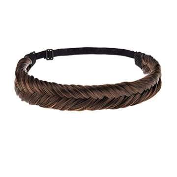 Fishtail Braided Headband for Women - Dark Brown