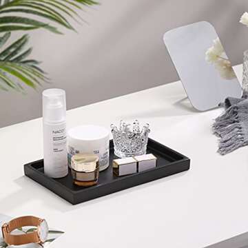 Luxspire Versatile Bathroom Vanity Tray in Elegant Matte Black