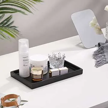 Luxspire Versatile Bathroom Vanity Tray in Elegant Matte Black