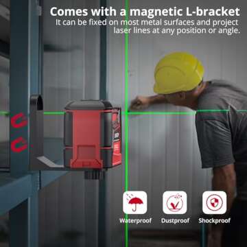 XUNTOP 100Ft Rechargeable Laser Level for DIY Projects