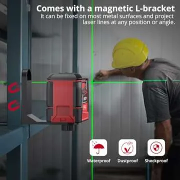 XUNTOP 100Ft Rechargeable Laser Level for DIY Projects