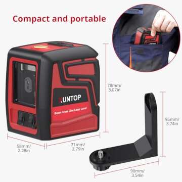 XUNTOP 100Ft Rechargeable Laser Level for DIY Projects