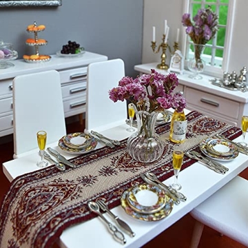 iLAND Miniature Dollhouse Accessories - Elegant 40-Piece Set with Tea Set and Tableware