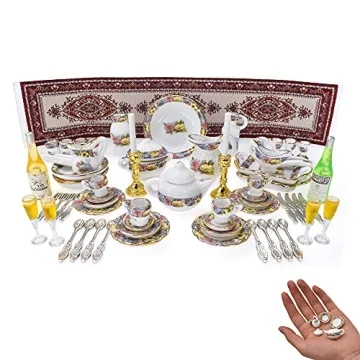 iLAND Elegant Miniature Dollhouse Accessories Set 40-Pcs