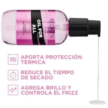 Redken Oil for All Heat Protectant and Anti Frizz Multi Benefit Hair Oil, 3.4 Fl Oz (Pack of 1)