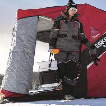 Eskimo Eskape 2600 Insulated 2 Person Ice Fishing Shelter,Red