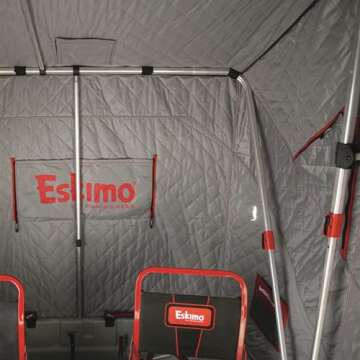 Eskimo Eskape 2600 Insulated 2 Person Ice Fishing Shelter,Red