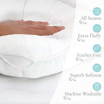 The Ultimate Extra Fluffy Plush White Down Alternative Comforter Duvet Insert with Duvet Tabs Washable (King)