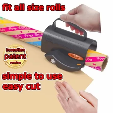 PERFYCUT Wrapping Paper Cutter with 3 Blade Sets for Effortless Gift Wrapping