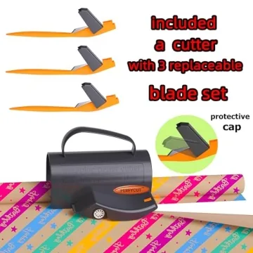 PERFYCUT Wrapping Paper Cutter with 3 Blade Sets for Effortless Gift Wrapping