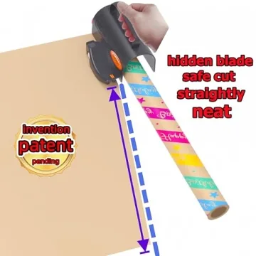 PERFYCUT Wrapping Paper Cutter with 3 Blade Sets for Effortless Gift Wrapping