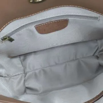 KENOFAR Genuine Leather Small Tote Bags for Women Frosted Leather Armpit, and Vintage Pillow Crossbody Bag Brown