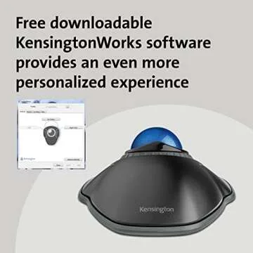 Kensington Orbit Trackball Mouse with Scroll Ring (K72337US), 4 1/2X5 1/2X2"