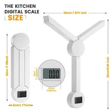 Folding Digital Kitchen Food Scale - Precision & Portability