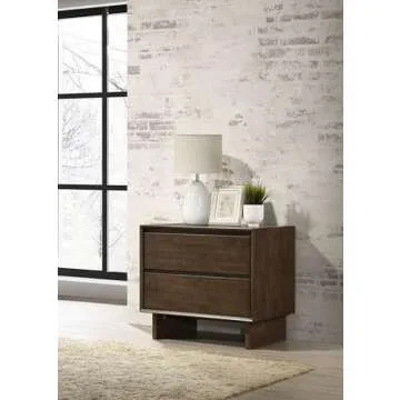Coaster Home Furnishings Glenwood Transitional Wood 2-Drawer Bedroom Nightstand Bedside Table Organi...