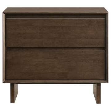 Coaster Home Furnishings Glenwood Transitional Wood 2-Drawer Bedroom Nightstand Bedside Table Organizer Unit Warm Brown 225012