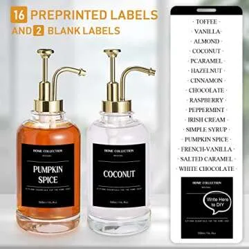 Elegant Coffee Syrup Dispenser Set with Gold Pumps