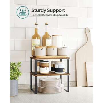 SONGMICS Kitchen Organizer Shelves: Stylish & Durable