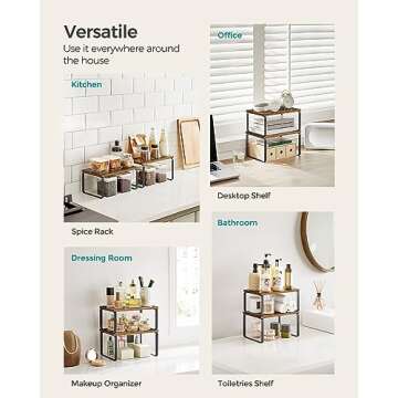 SONGMICS Kitchen Organizer Shelves: Stylish & Durable