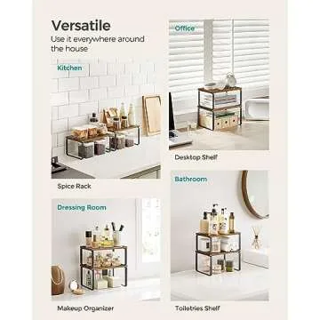 SONGMICS Kitchen Organizer Shelves: Stylish & Durable