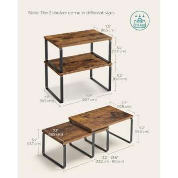 SONGMICS Kitchen Organizer Shelves: Stylish & Durable
