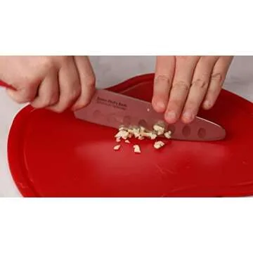 Cooking with Kids - Junior Chef's Knife for Kids (TEAL) - Full Tang, Tapered Demi-Bolster Design, High Performance German Stainless Steel: Real Cooking Tools for Children