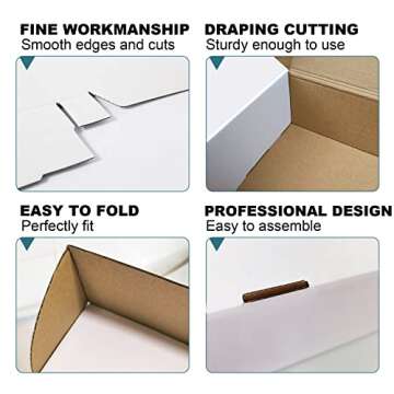 12x9x4 inches Shipping Boxes Set of 20, White Corrugated Cardborad Box for Small business
