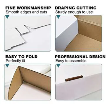 12x9x4 inches Shipping Boxes Set of 20, White Corrugated Cardborad Box for Small business