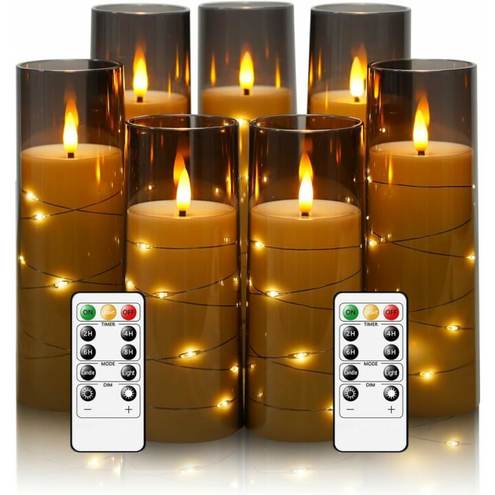 Flameless LED Candles with Timer & Remote - Set of 7