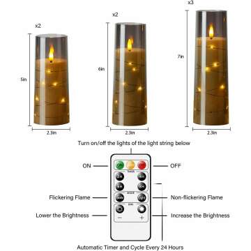Flameless LED Candles with Timer & Remote - Set of 7
