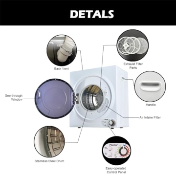 Panda Portable Washer Dryer Combo 10 LBS Capacity