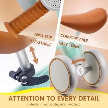 SYNCFUN LED Baby Balance Bike with Music for 1-2 Year Old Boys Girls, Balance Bike with Lights & Sounds, Mini Baby Balance Bike First Birthday Gifts, 4 Wheels Balance Bike Toddler Toys