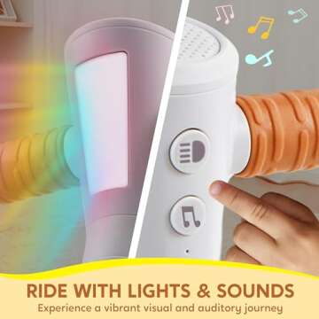 SYNCFUN LED Baby Balance Bike with Music for 1-2 Year Old Boys Girls, Balance Bike with Lights & Sounds, Mini Baby Balance Bike First Birthday Gifts, 4 Wheels Balance Bike Toddler Toys