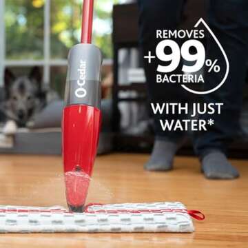 O-Cedar ProMist MAX Microfiber Spray Mop with 4 Extra Refills, Red