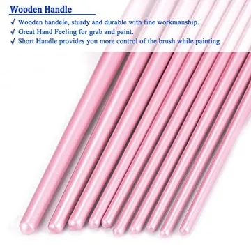 BOSOBO 10-Piece Round Tip Paint Brushes Set for Art