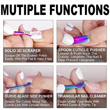 Cuticle Pusher and Remover Set - Premium Stainless Steel Tools