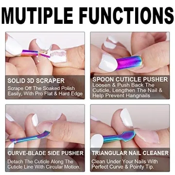 Cuticle Pusher and Remover Set - Premium Stainless Steel Tools