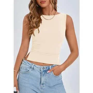 PRETTYGARDEN Women’s Y2K Summer Ribbed Tank Top Stylish Fit