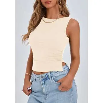 PRETTYGARDEN Women’s Y2K Summer Ribbed Tank Top Stylish Fit